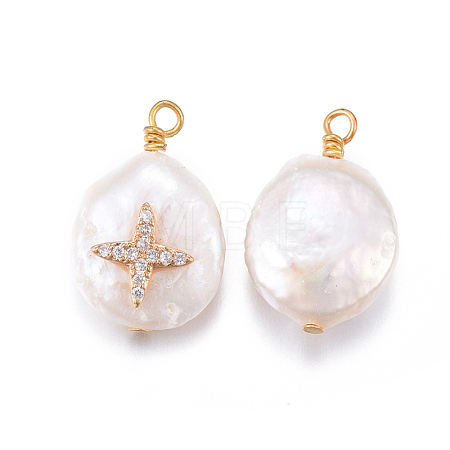 Natural Cultured Freshwater Pearl Pendants PEAR-E013-16C-1
