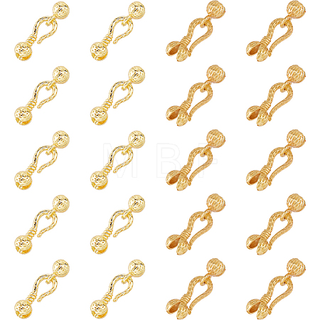 Brass S-Hook Clasps KK-HS0002-04G-1