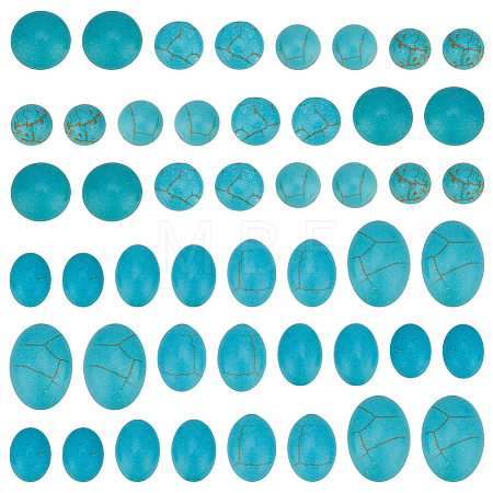 200Pcs 8 Styles Synthetic Turquoise Cabochons TURQ-PH0001-16-1