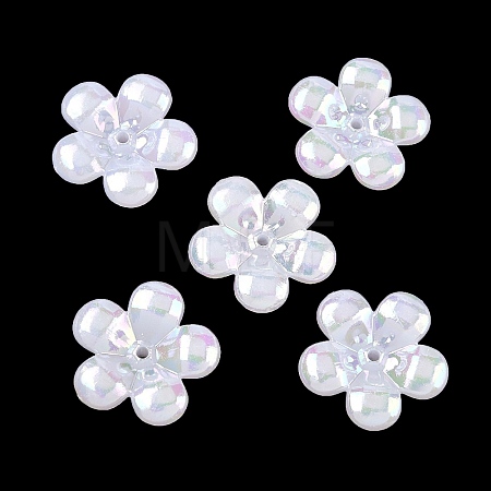 Plating Opaque Acrylic Imitation Shell Bead Cap OACR-P039-03D-1
