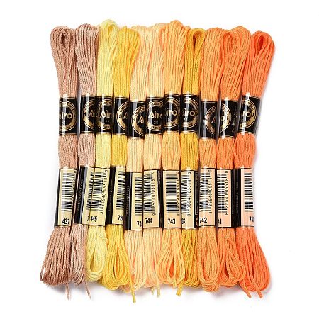 11 Skeins 11 Colors 6-Ply Polyester Embroidery Floss OCOR-M009-01B-09-1