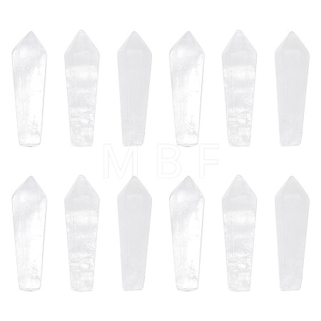 12Pcs Natural Quartz Crystal Pointed Beads G-OC0003-99-1