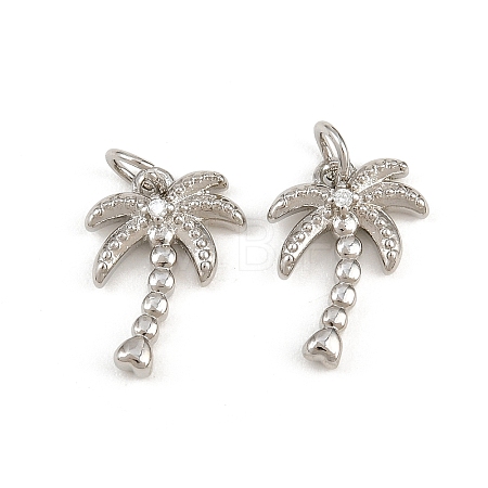 Brass Micro Pave Clear Cubic Zirconia Charms KK-CBA6A75-38P-1