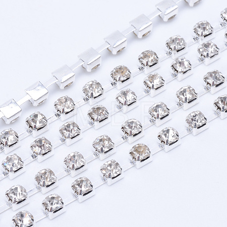 Brass Rhinestone Strass Chains CHC-T004-SS18-01S-1