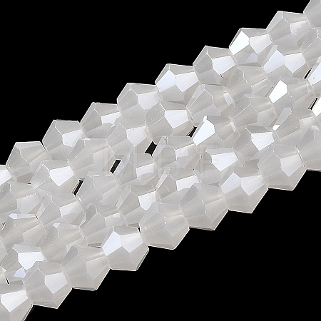 Imitation Jade Electroplate Glass Beads Strands GLAA-F029-J4mm-C06-1
