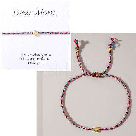 Mother's Day Adjustable Brass Bead Braided Bead Bracelets YE2550-20-1