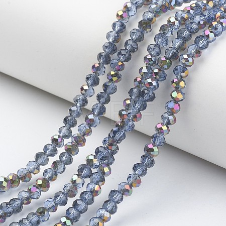 Electroplate Transparent Glass Beads Strands EGLA-A034-T6mm-R02-1