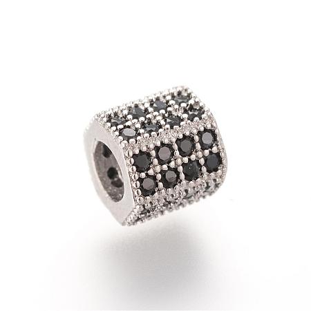 Brass Micro Pave Cubic Zirconia European Beads ZIRC-S053-YS012B-1-1