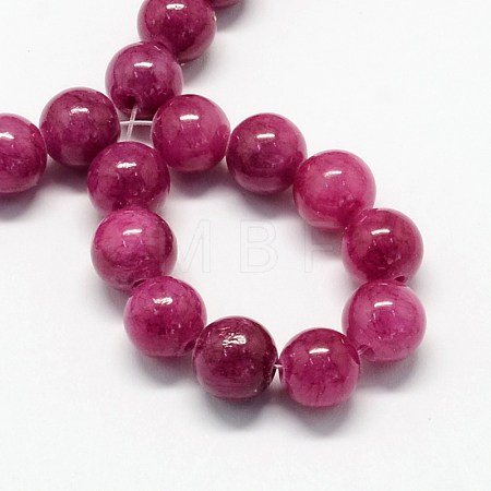 Natural Dyed Yellow Jade Gemstone Bead Strands G-R271-6mm-YXS12-1