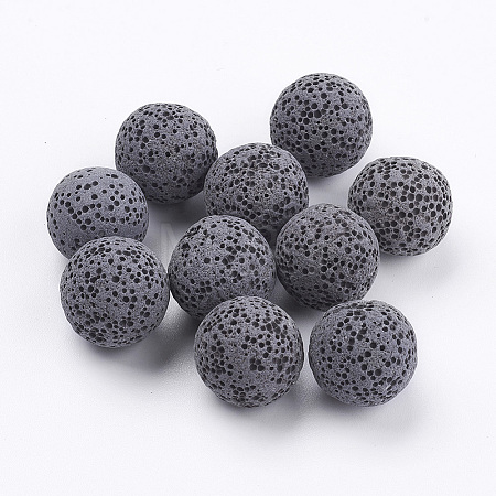Unwaxed Natural Lava Rock Beads G-I190-16mm-B05-1