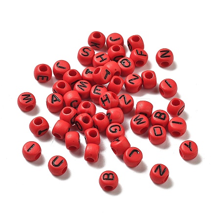 Opaque Acrylic Beads OACR-R005-02E-1