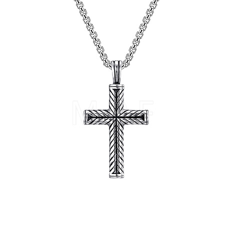 Stainless Steel Cross Pendant Necklaces for Men PW24041074375-1