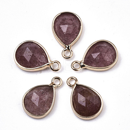 Natural Strawberry Quartz Charms G-N326-50C-1