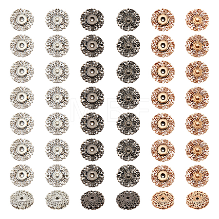 24Pcs 3 Colors Alloy & Brass Snap Buttons FIND-NB0003-65-1
