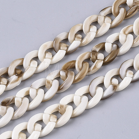 Acrylic Handmade Curb Chains SACR-N006-02L-1