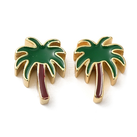 Brass Enamel Beads KK-Z033-05G-1