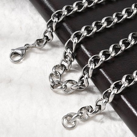 Tarnish Resistant 304 Stainless Steel Twisted Chain Curb Chain Necklaces NJEW-V0323-07-1