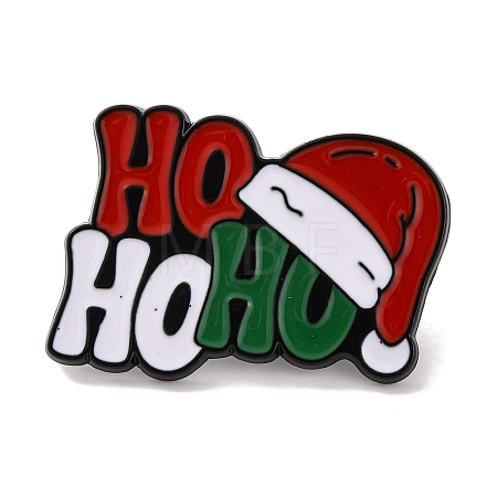 Christmas Theme Word Ho Ho Ho Enamel Pins JEWB-M043-07C-1