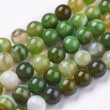 Natural Striped Agate/Banded Agate Beads Strands G-I261-C04-8mm-1