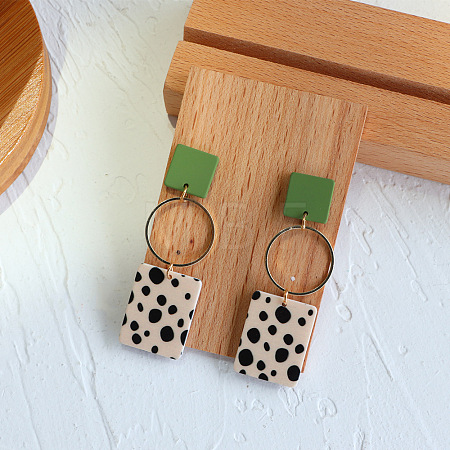 Acrylic & Resin Dangle Earrings FS-WG4C04D-02-1