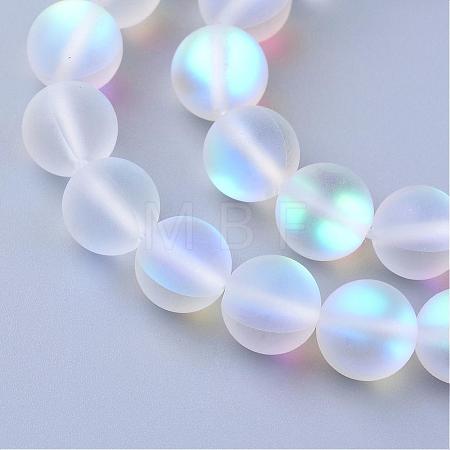 Synthetic Moonstone Beads Strands G-R375-6mm-A13-1