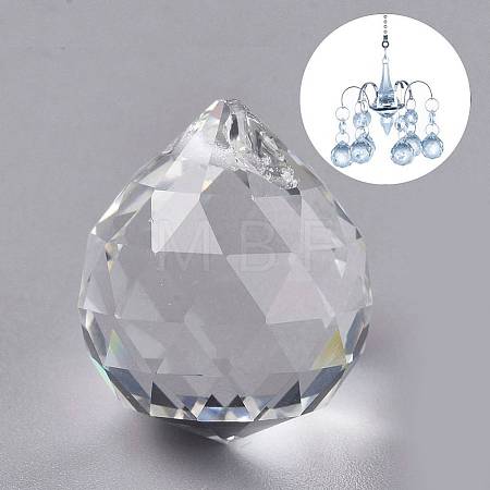 Transparent K9 Glass Pendants GLAA-WH0015-35B-1