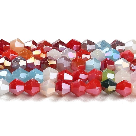 Opaque Solid Color Electroplate Glass Beads Strands GLAA-F029-P4mm-A16-1