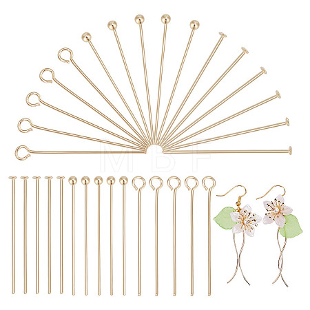210Pcs 3 Styles Brass Head Pins KK-DR0001-28A-1