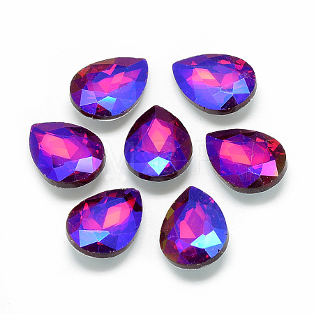Pointed Back Glass Rhinestone Cabochons RGLA-T017-18x25mm-03-1