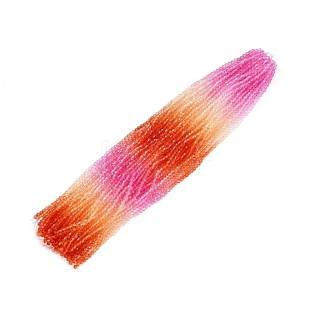 Gradient Color Baking Paint Glass Bead Strands DGLA-A039-T4mm-A04-1