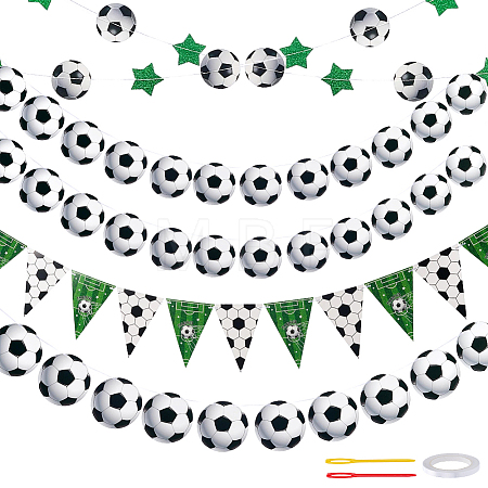 4Pcs 2 Styles Paper Football Hanging Banner DIY-PH0038-66-1