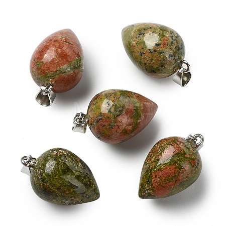 Natural Unakite Pendants GG-K002-13N-1