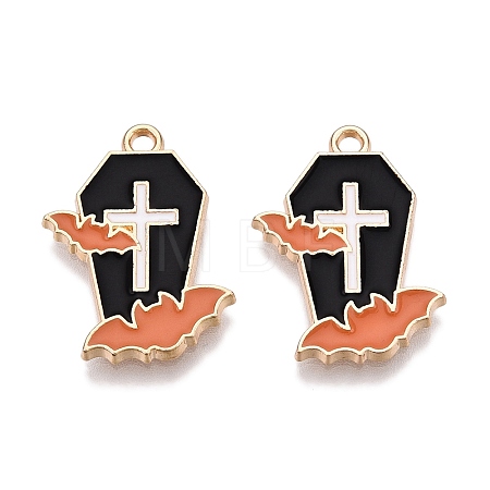 Halloween Theme Rack Plating Alloy Enamel Pendants ENAM-N056-357B-1