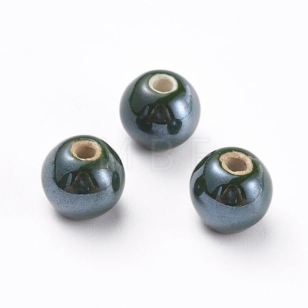 Glazed Porcelain Beads PORC-D001-10mm-01-1