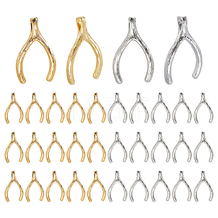32Pcs 2 Colors Brass Pendants KK-PH0015-45-1