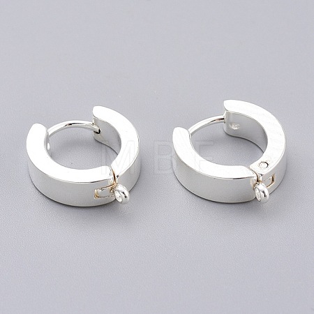 201 Stainless Steel Huggie Hoop Earrings Findings STAS-A167-01B-S-1