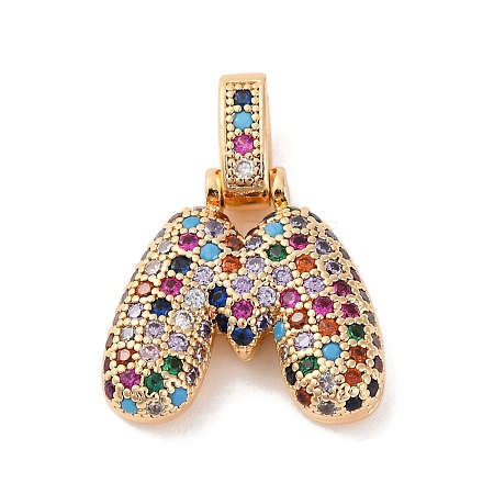 Brass Micro Pave Cubic Zirconia Pendants KK-C076-29M-G02-1
