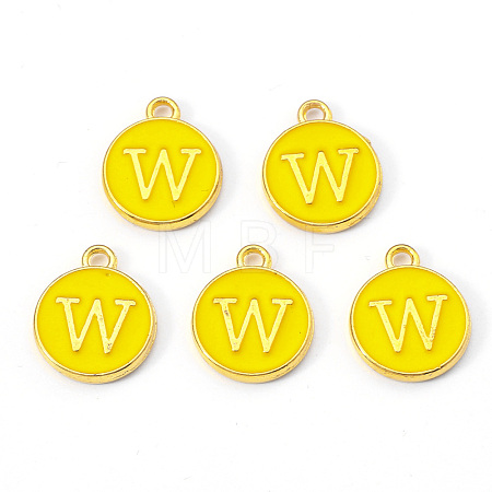 Golden Plated Alloy Enamel Charms X-ENAM-S118-09W-1