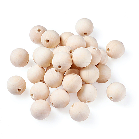 Round Unfinished Wood Beads WOOD-TA0001-07-LF-1