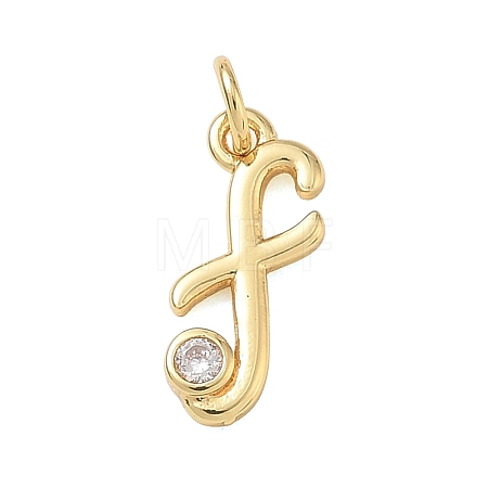 Brass Micro Pave Clear Cubic Zirconia Charms KK-D289-66G-F-1
