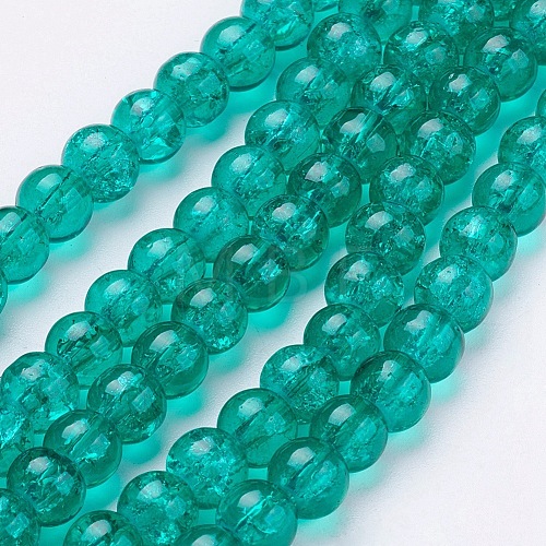 Crackle Glass Beads Strands X-CCG-Q001-10mm-15-1