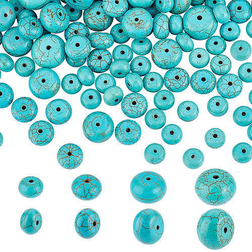   200Pcs 5 Styles Synthetic Turquoise Beads TURQ-PH0001-07-1