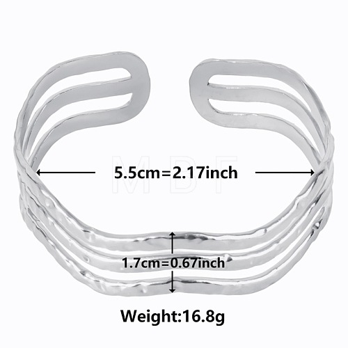 Non-Tarnish Elegant and Stylish Design Hollow 304 Stainless Steel Cuff Bangles for Women WO6152-1-1