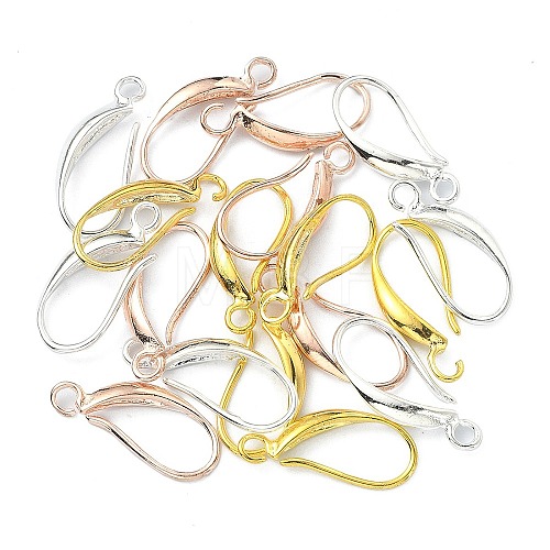 18Pcs 3 Colors Brass Smooth Earring Hooks KK-YW0002-14-1