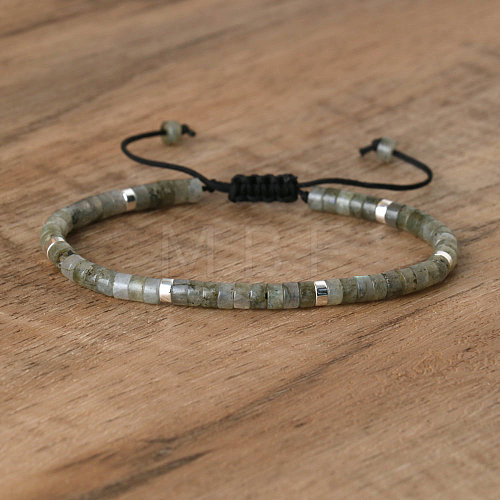 Natural Labradorite Beaded Braided Bracelets QH4784-18-1