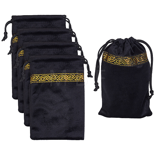 Rectangle Velvet Drawstring Bags TP-WH0007-23-1