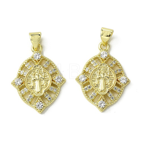 Brass Micro Pave Cubic Zirconia Pendants KK-H472-53A-G-1