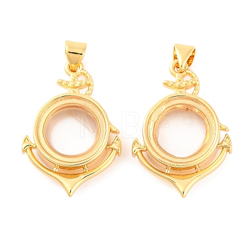 Rack Plating Brass Locket Pendants KK-F874-01G-12-1