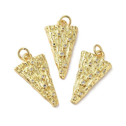 Rack Plating Brass Pave Cubic Zirconia Pendants KK-O142-20G-1