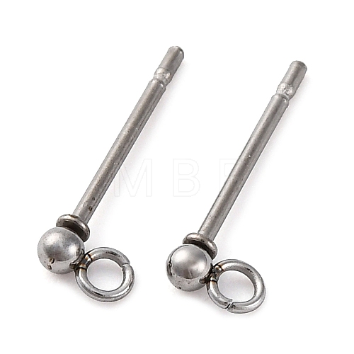 202 Stainless Steel Ball Stud Earring Findings STAS-F141-06P-2mm-1